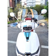 Motocam Yuki Risotto 50 Ön Cam 2022-2026 Model 43CM Şeffaf Renkli 4mm Elcikli Aparatsız