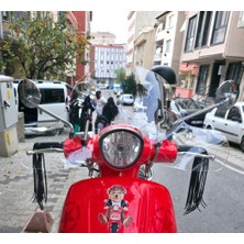 Motocam Arora Malibu 125 Ön Cam 2017-2026 Model 39CM Şeffaf Renkli 4mm Elcikli Aparatsız