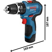 Professional Gsb 12V-30 Akülü Darbeli Delme Vidalama Makinesi + 39 Parça Vidalama Seti (12 Volt, 2 x 2,0 Ah Akü, Şarj Cihazı, Toolbag Çanta)