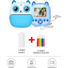 Venüs Shopping Dijital Fotoğraf Makineleri Çocuk Termal Resim Kağıt Baskılı Yazıcı Kamera Video Makinesi cm