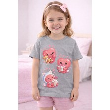 %100 Pamuklu Kalpli  Baskılı  Çocuk T-Shirt