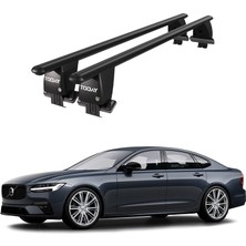Today Auto Royal Volvo S90 (2016 ve Sonrası) Uyumlu Siyah Kilitli Ara Atkı Port Bagaj Tavan Barı