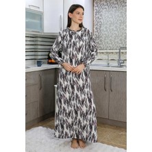 Alfa Aksesuar 03 Moda Kadın Uzun Kol Penye Gecelik Ev Elbisesi Mor Beruflic