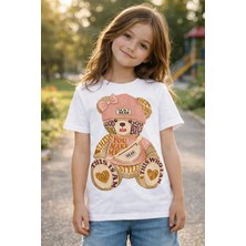 %100 Pamuklu Sevimli Ayıcık Tasarımlı Çocuk T-Shirt