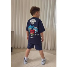 Cg Kids Brawl Stars Karakterleri Erkek Çocuk Tshirt & Şort Alt Üst Takım Sırt Baskı Detay