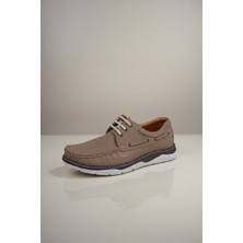 Modayak Modesa M158 Bej Hakiki Deri Poli Taban Bağcıklı Günlük Erkek Ayakkabı