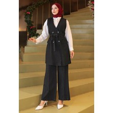 Moda Mihram Kemer Detaylı Ikili Kot Takım Füme 19232