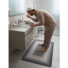 MAİN SHOP 2 Adet Şık Tasarım Su Emici Banyo Lavabo Abdest Paspası Kaymaz Tabanlı Kare Paspas 38X58 cm M-60