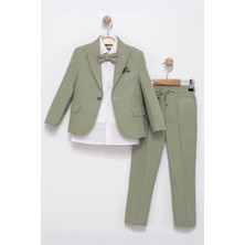 Miniğimin Cicileri Papyonlu Erkek Çocuk Takım Elbise 4’lü Set - Yeşil