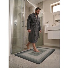 Şık Tasarım Su Emici Banyo Lavabo Tuvalet Kaymaz Tabanlı Kare Paspas 38X58 cm Yazısız Model M-60