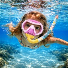 Mubx Çocuk Şnorkel Seti Renkli Çocuk Deniz Gözlüğü Yüzücü Gözlüğü