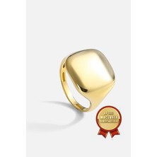 Meks Jewels Mikron Altın Kaplama 925 Ayar Gümüş Yastık Yüzük