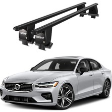 Today Auto Royal Volvo S60 (2018 ve Sonrası) Uyumlu Siyah Kilitli Ara Atkı Port Bagaj Tavan Barı