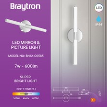 Braytron Lily-C 7W 3-In-1 Krom LED Aplik (IP44)