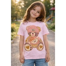 %100 Pamuklu Sevimli Ayıcık Tasarımlı Çocuk T-Shirt