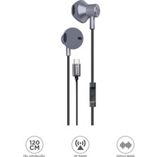 Venüs Shopping Type-C Girişli Kablolu Kulak Içi Kulaklık TC05 Gri