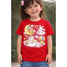 %100 Pamuklu  Masal Bulutu Baskılı  Çocuk T-Shirt