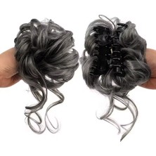 Feifei Tokalı Kuyruklu Dağınık Topuz / Koyu Gri