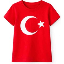 Kral Bebe Kırmızı Ay Yıldız Baskılı Çocuk Tişört