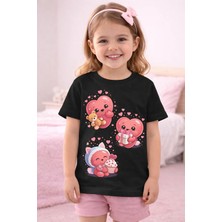 %100 Pamuklu Kalpli  Baskılı  Çocuk T-Shirt