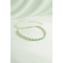Crystal Atelier Unisex Su Yeşili Makrome Örgü Asansörlü Ayarlanabilir Bileklik, Spiral Makrome Örgü Ip Bileklik, Makrome Bileklik, Örgü Bileklik, Ip Bileklik