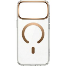 Fulltech Pc3 iPhone 17 Pro Max Magsafe Karbon Tasarım Kılıf - Şeffaf Desert Gold