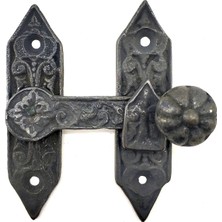 Venüs Shopping Antika Tarz Dekoratif Pirinç Kapı, Pencere Mandalı - 86X72 Mm, Oksit