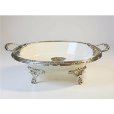 Roy King Classy Oval Derin Sunum Tabak Gümüş 21X38X10