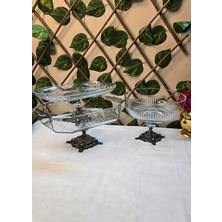 SEÇKİNEV Seçkinev Super Trio 3 Parça Masa Ikramlık Sunum Tabağı Set (Gold-Gümüş-Esktime)