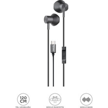 Venüs Shopping Type-C Girişli Kablolu Kulak Içi Kulaklık TC06 Siyah