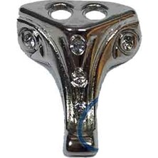 Venüs Shopping Moda Taşlı Ahşap Sandık Ayağı, Kutu Ayak 1,5 cm - Nikel, 100 Adet