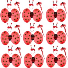 Venüs Shopping Uğur Böceği Kostüm Seti - Kanat Taç Asa 3 Parça 12 Adet