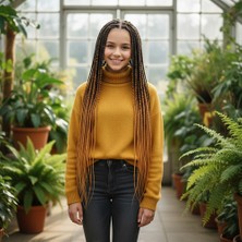 Feifei Afrika Örgüsü ve Rasta Için Sen Ombreli / Siyah / Hardal Sarı