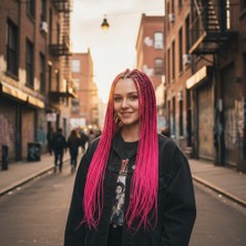 Feifei Afrika Örgüsü ve Rasta Için Sen / Neon Pembe