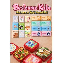 M&H Avantajlı Beslenme Seti: 4'lü Beslenme Kabı, 9 Adet Kâğıt Mendil ve 8 Adet Islak Mendil  - Beslenme Seti