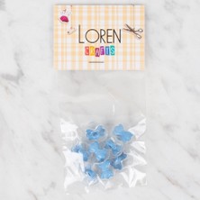 Venüs Shopping Loren Crafts 8 Li Şeffaf Mavi Kurdele Düğme - 266