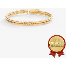 Meks Jewels Mikron Altın Kaplama 925 Ayar Gümüş Italyan Argento Milano Ikili Acur Yüzük