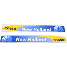 Peren Traktör New Holland TD95D Yan Yazı Takımı Kaporta Etiketi Sağ - Sol Kaput Sticker Seti