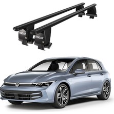 Today Auto Royal Volkswagen Golf (2019 ve Sonrası) Uyumlu Siyah Kilitli Ara Atkı Port Bagaj Tavan Barı