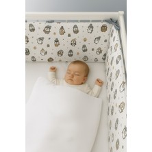 Jaju Baby Penguen (4 Kenar) Beşik Kenar Koruyucu Beşik Kenar Koruma %100 Pamuk Kumaş 60x120