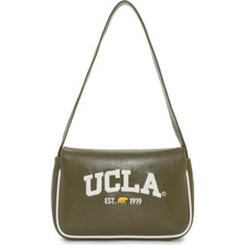 Ucla Blanca Haki Suni Deri Omuz Çantası - Kadın Çanta