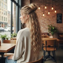 Feifei Fiber Sen Kabarık Dalgalı 8 Parça Çıt Çıt / Karamel Platin Röfleli