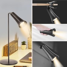 Venüs Shopping Çok Amaçlı Güçlü Manyetik Başlıklı 4’ü 1 Arada Portatif Siyah LED Lamba Masaüstü, El F