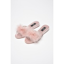 GC Terlikler Gc Topuksuz Tüylü Bayan Terlik 180 Pudra