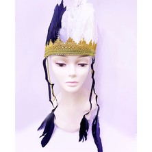 Feifei Siyah Beyaz Renk Tüylü Kızılderili Başlığı | Taraftar Başlığı