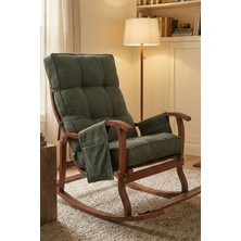 Reyo Santorini Ahşap Ceviz Sallanan Emzirme Koltuğu, Dinlenme & Tv Koltuğu Yeşil