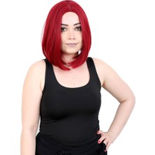 Feifei Kahkülsüz Düz Kısa Fiber Sen Peruk / Kızıl