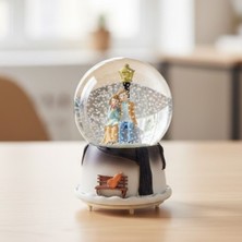 Venüs Shopping Pilli Işıklı Müzikli Kar Küresi–kış Masalı Bankta Sevgili figürlü Eğlenceli Masaüstü