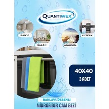 Venüs Shopping 40X40 3lü Mikrofiber Cam Bezi Iz Bırakmaz Oto Ev Temizlik Bezi