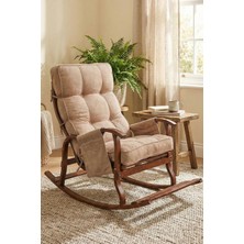 Reyo Santorini Ahşap Ceviz Sallanan Emzirme Koltuğu, Dinlenme & Tv Koltuğu Bej